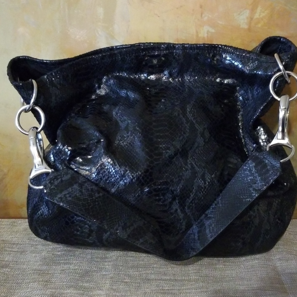 Calvin Klein black leather hobo handbag